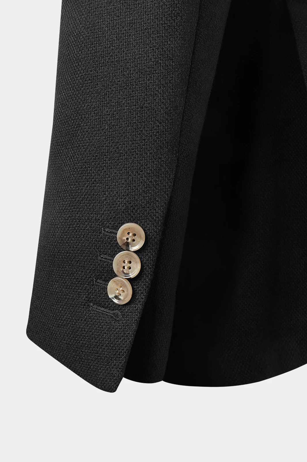 Blazer natté croisé - Noir - Image 3