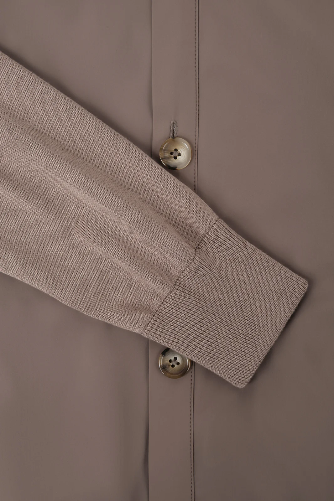 Blouson bi matière col montant - Noisette - Image 3