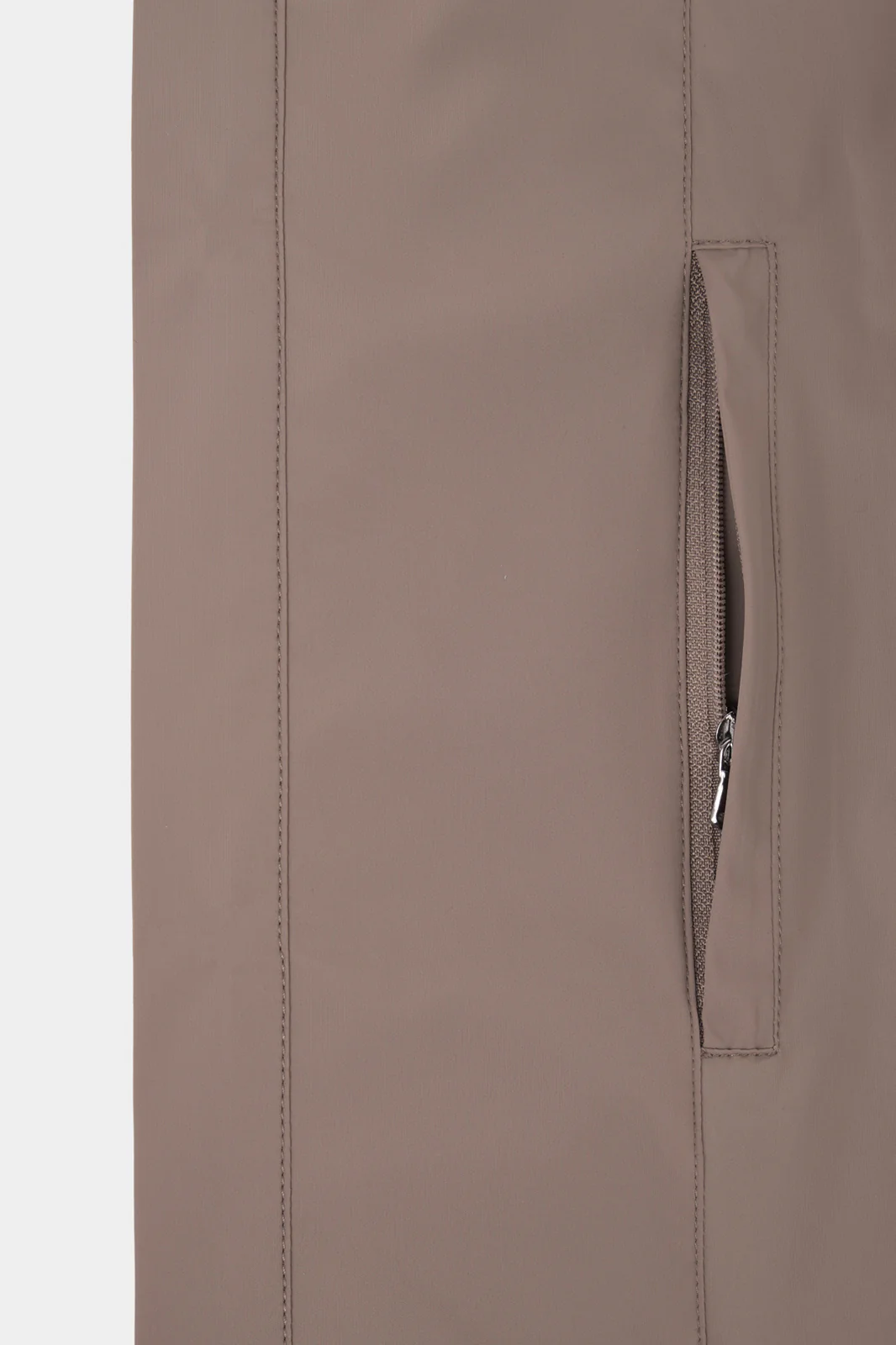 Blouson bi matière col montant - Noisette - Image 4