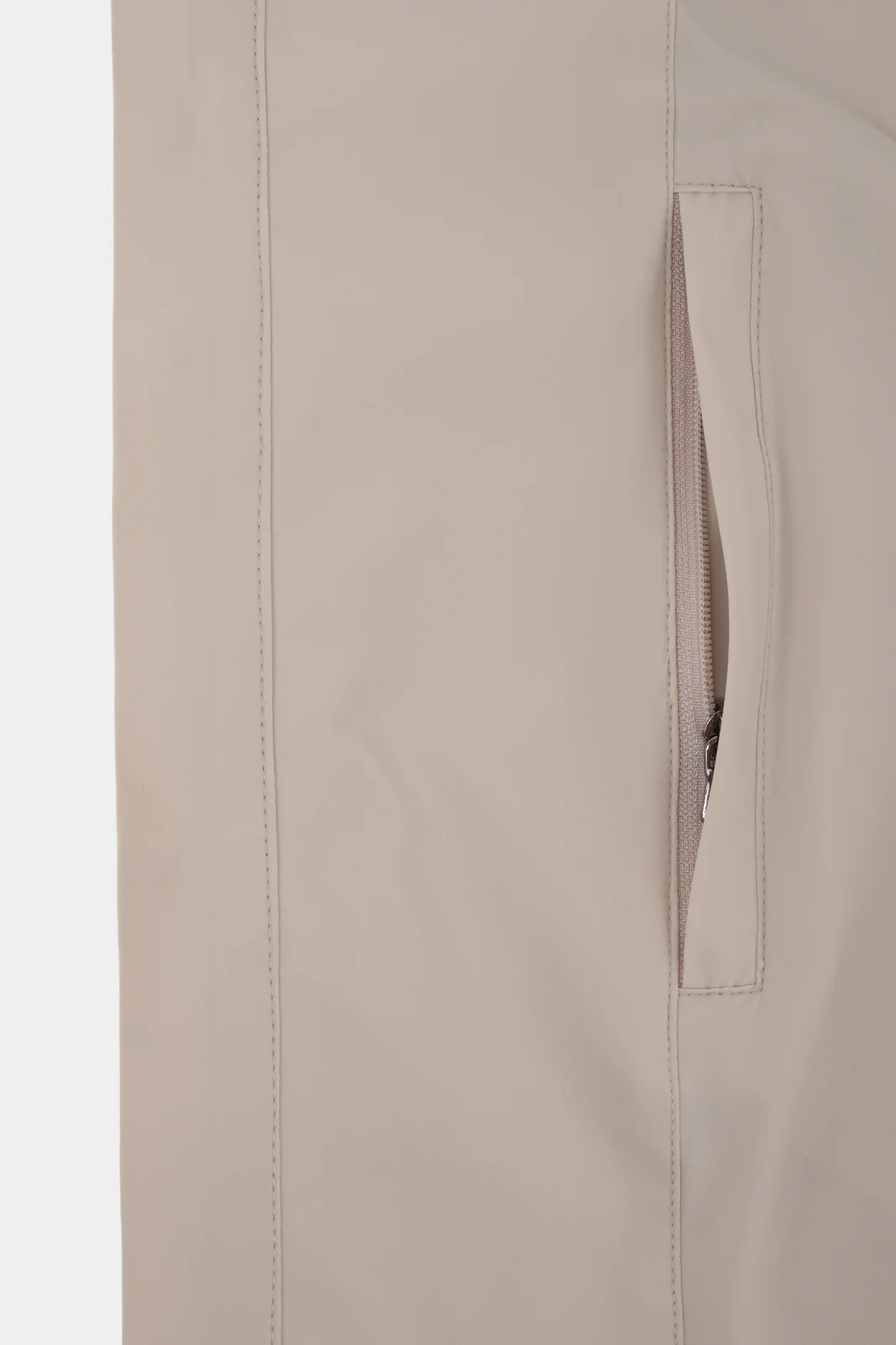 Blouson bi matière col montant - Beige - Image 5