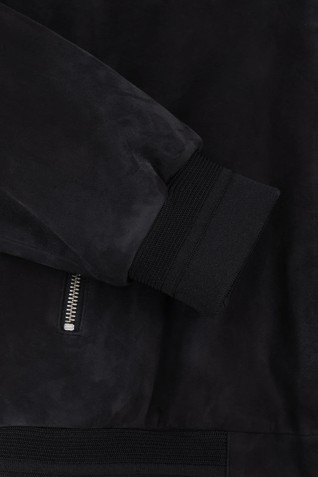 Blouson en peau à capuche zippé - Noir - Image 4