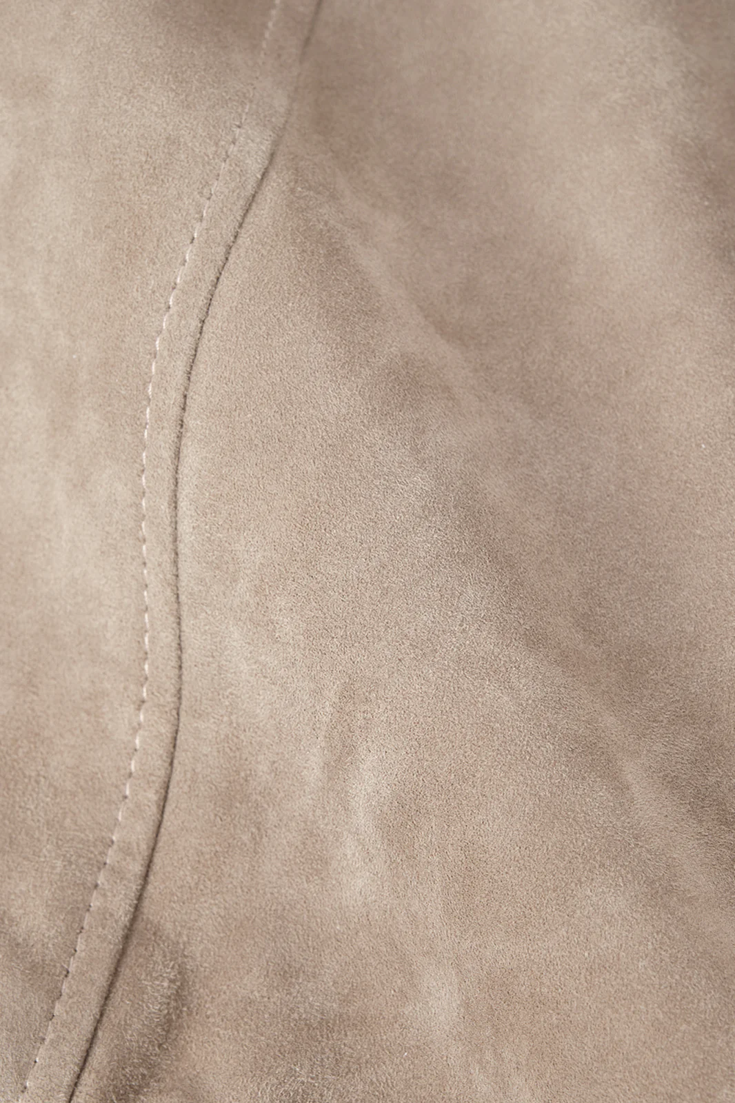Blouson en peau boutonné - Taupe - Image 4