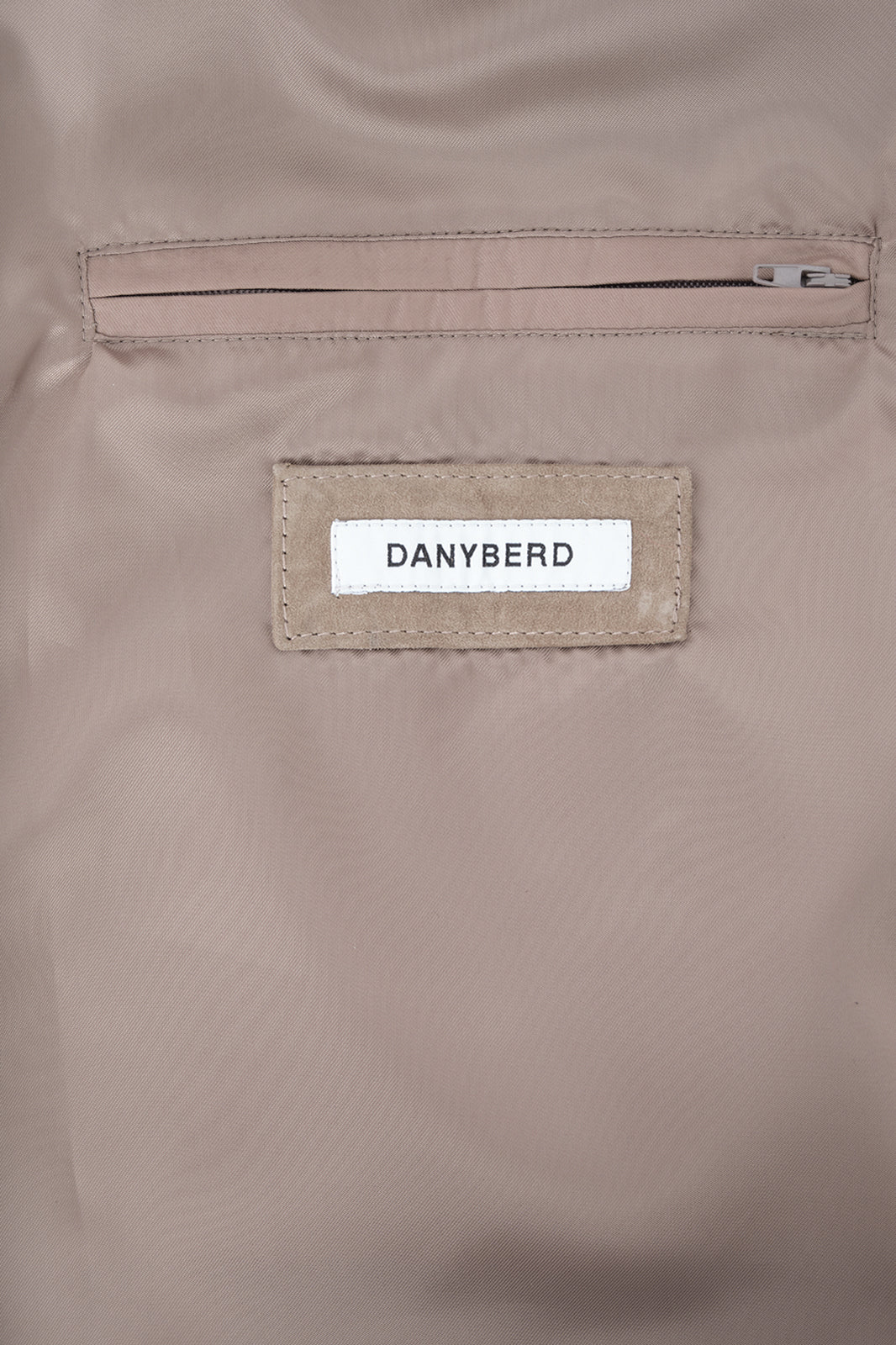 Blouson en peau boutonné - Taupe - Image 5