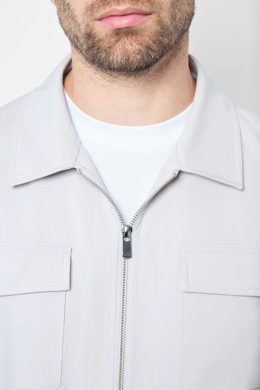 Blouson imperméable - Gris clair - Image 4