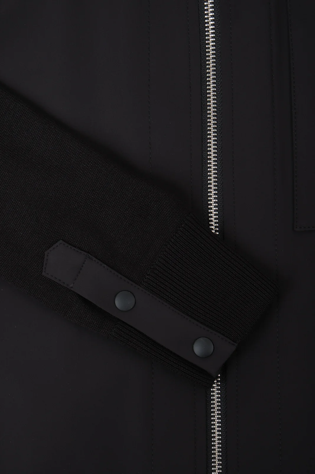 Blouson zippé bi matière - Noir - Image 4