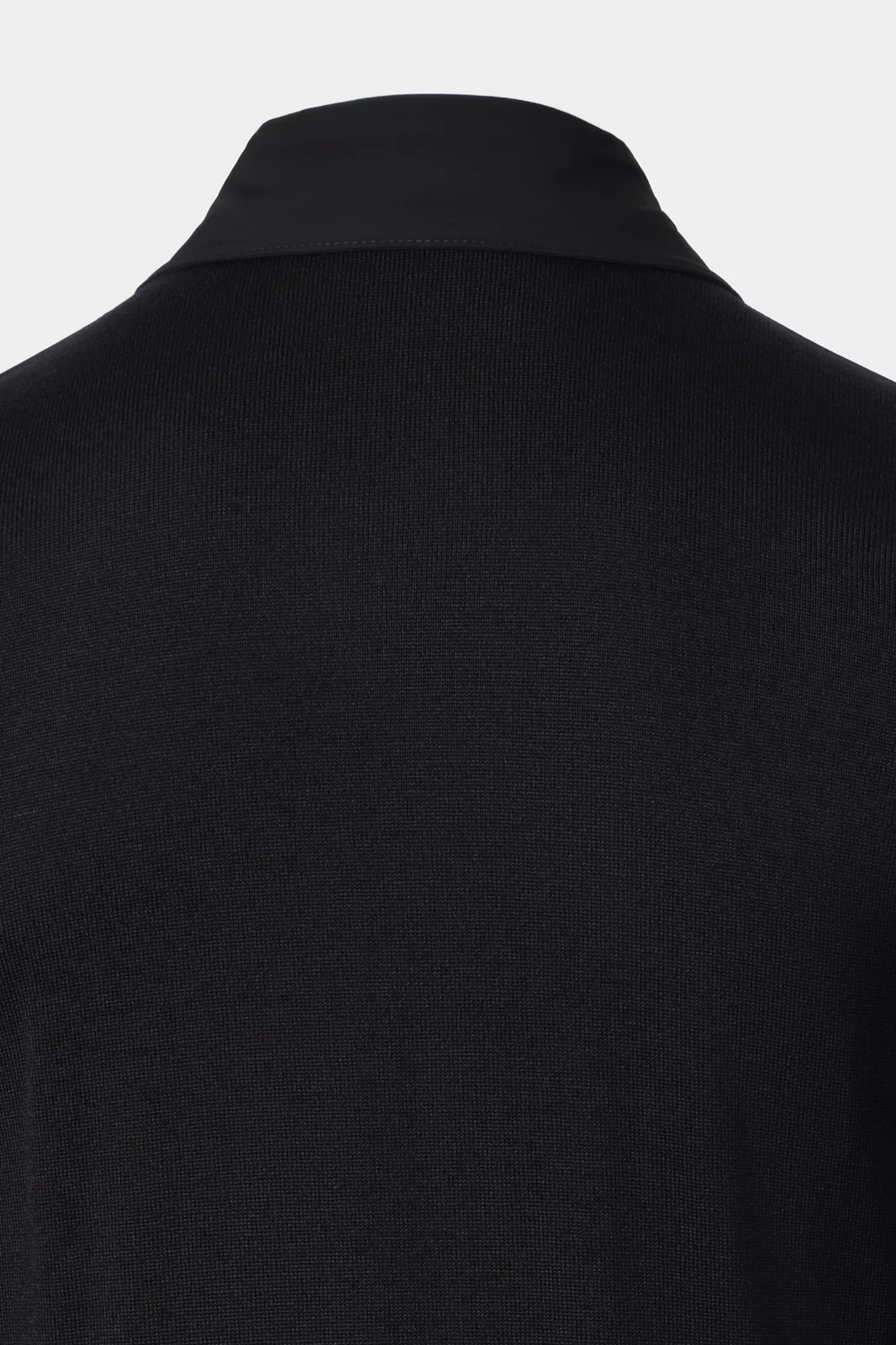 Blouson zippé bi matière - Noir - Image 5