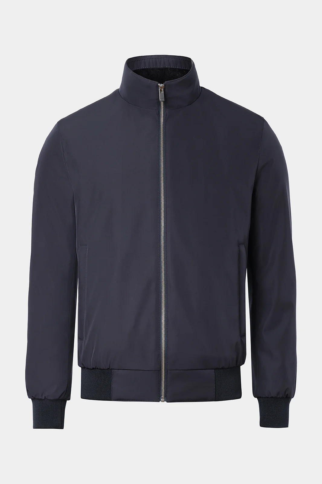 Blouson zippé avec fourrure amovible - Marine - Image 2