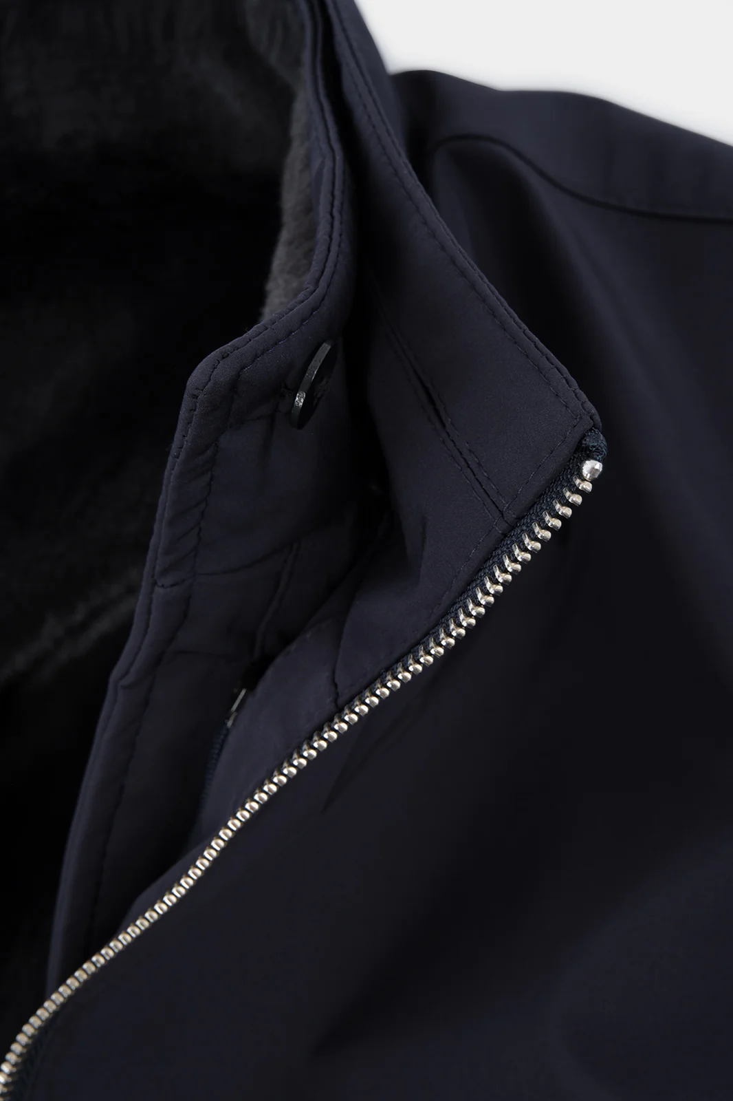 Blouson zippé avec fourrure amovible - Marine - Image 3