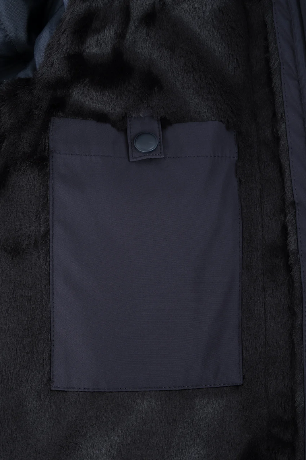 Blouson zippé avec fourrure amovible - Marine - Image 5