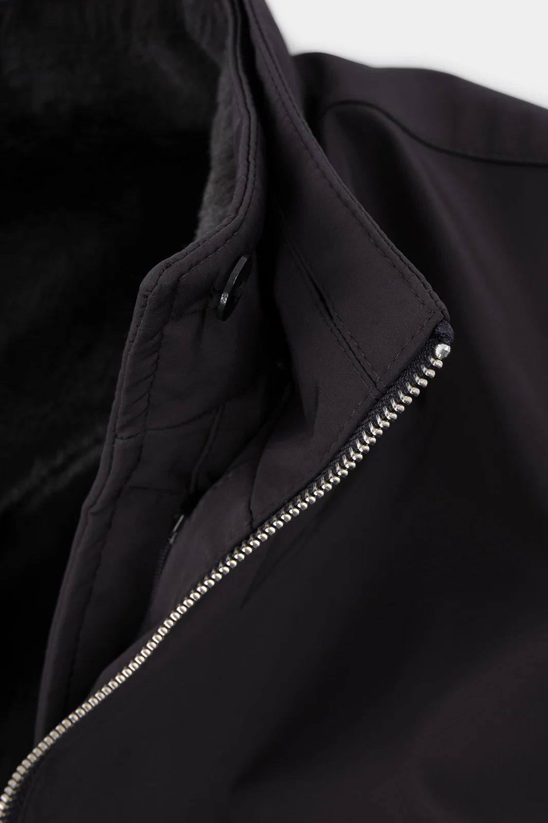 Blouson zippé avec fourrure amovible - Noir - Image 3