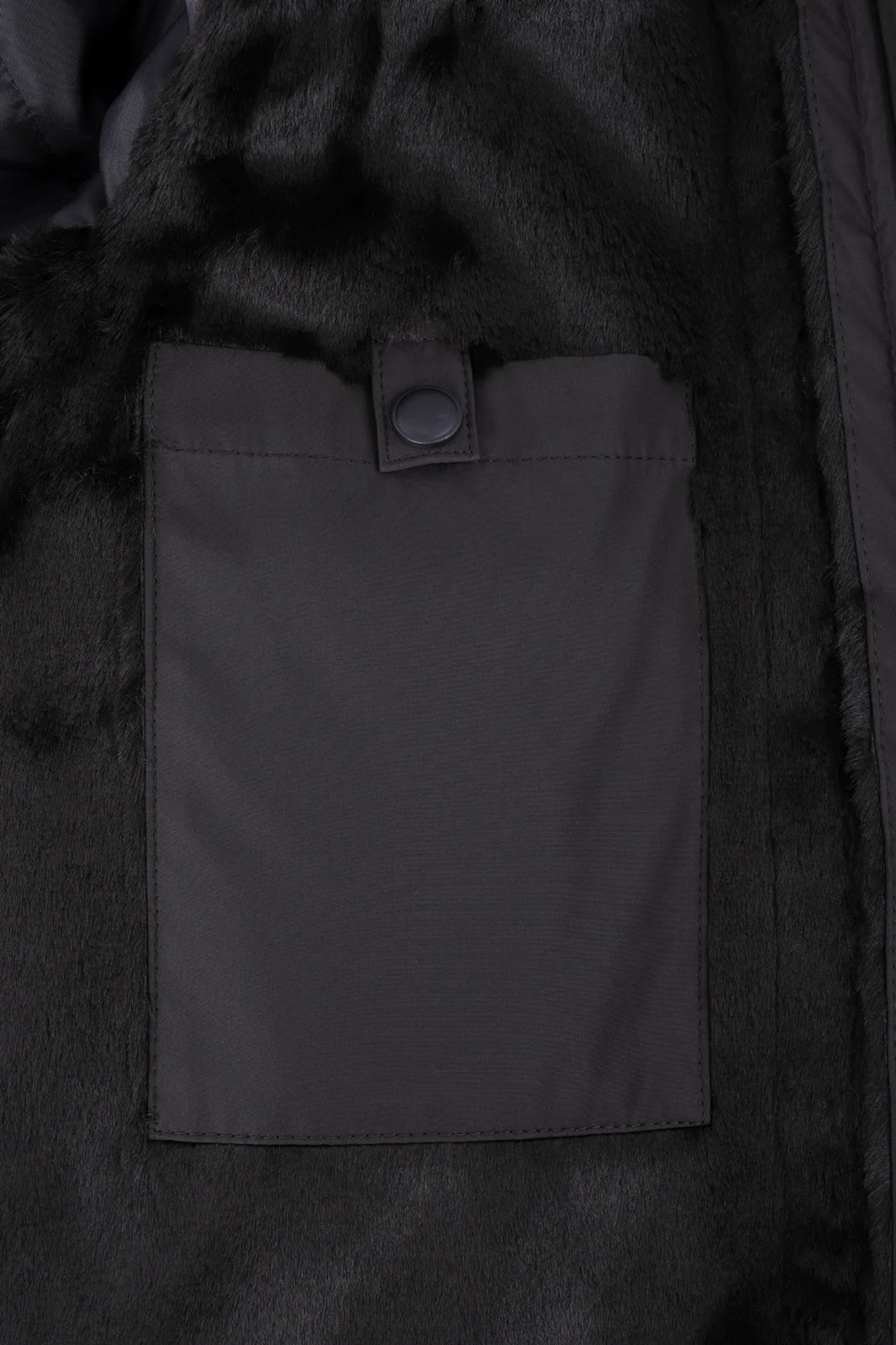 Blouson zippé avec fourrure amovible - Noir - Image 5