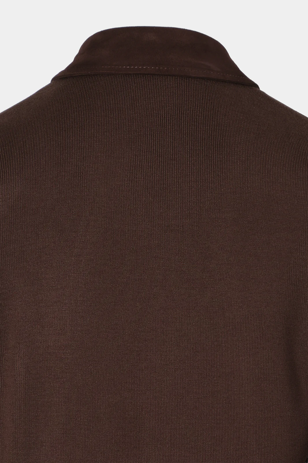 Blouson zippé bi matière -  Marron - Image 5