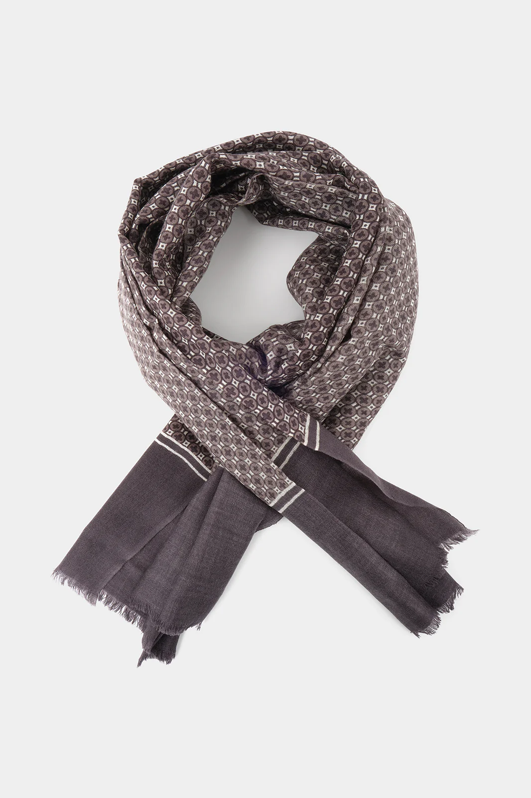 Chèche gris imprimés ronds