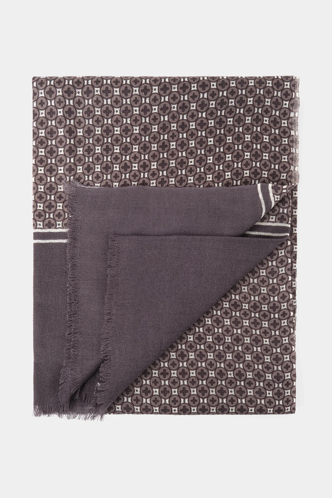 Chèche gris imprimés ronds - Image 2