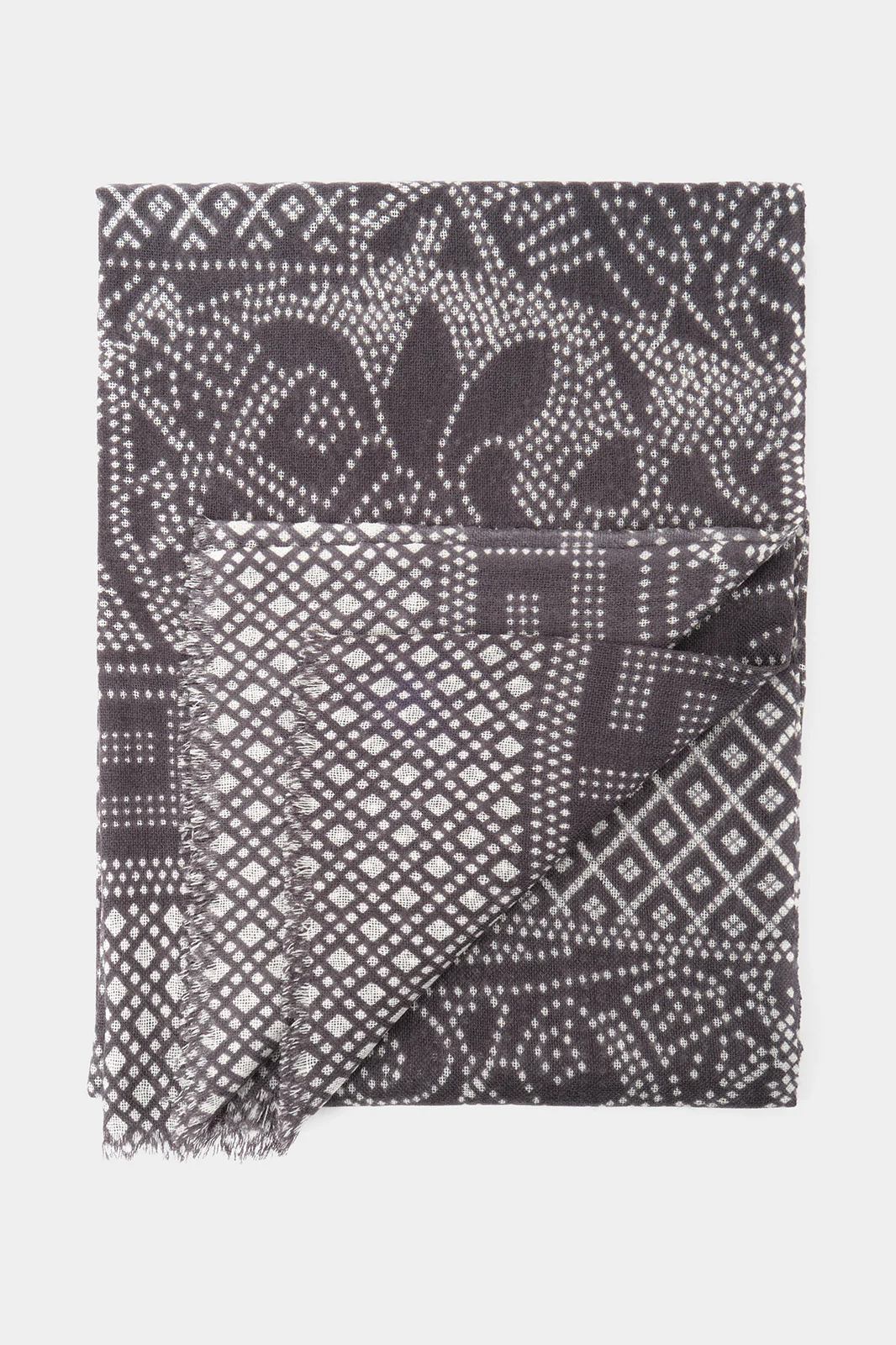 Chèche gris imprimés blanc - Image 2