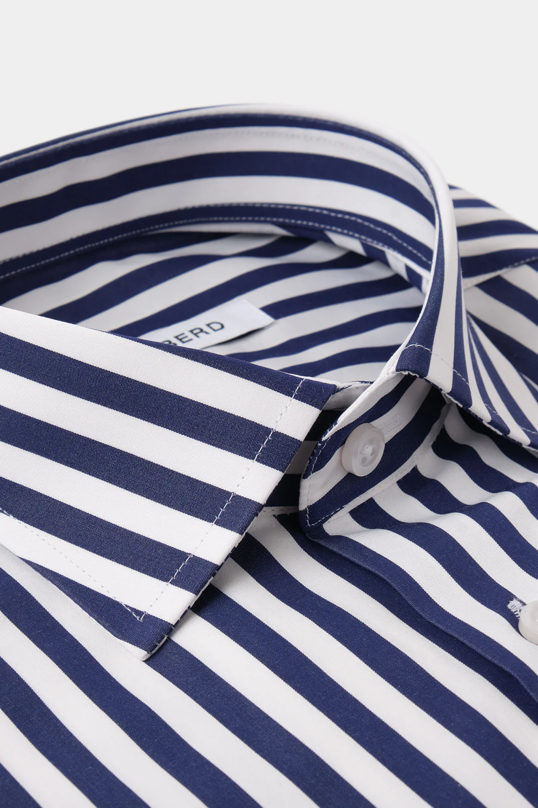 Chemise col français - Blanche à rayures marines - Image 2