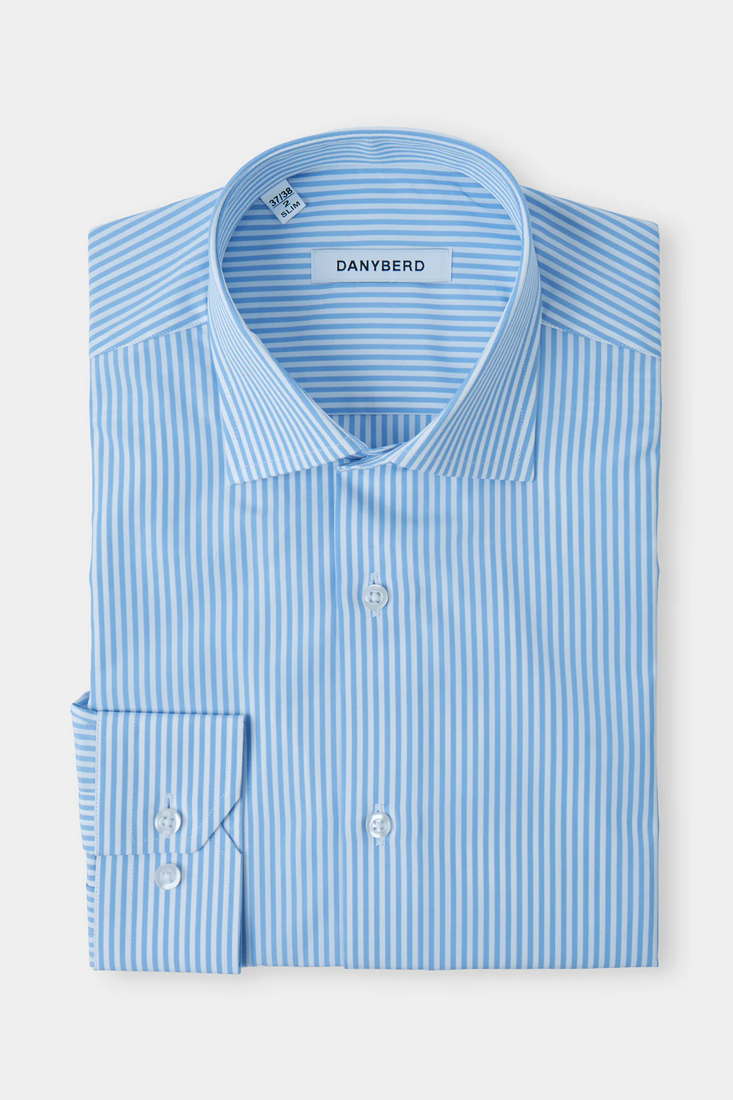 Chemise col français - Bleu à rayures