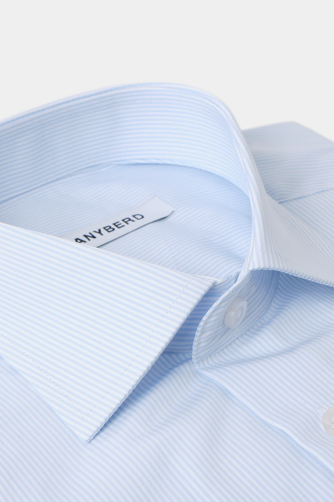 Chemise col français - Bleu à rayures blanches fines - Image 2