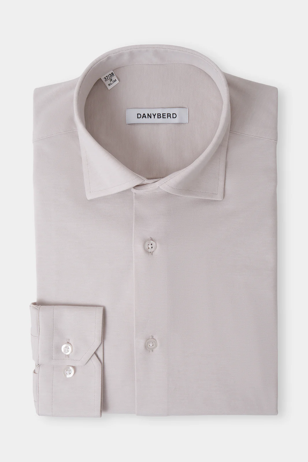 Chemise col français en jersey de coton - Beige