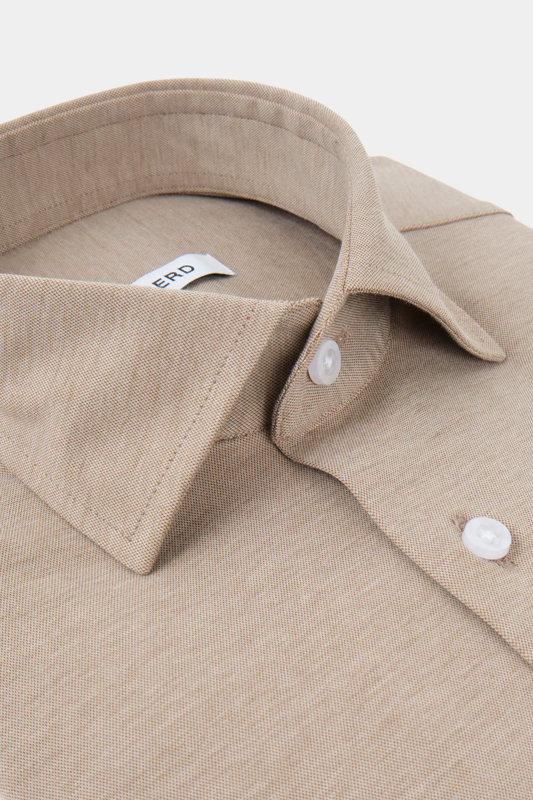 Chemise col français en jersey de coton - Beige - Image 2