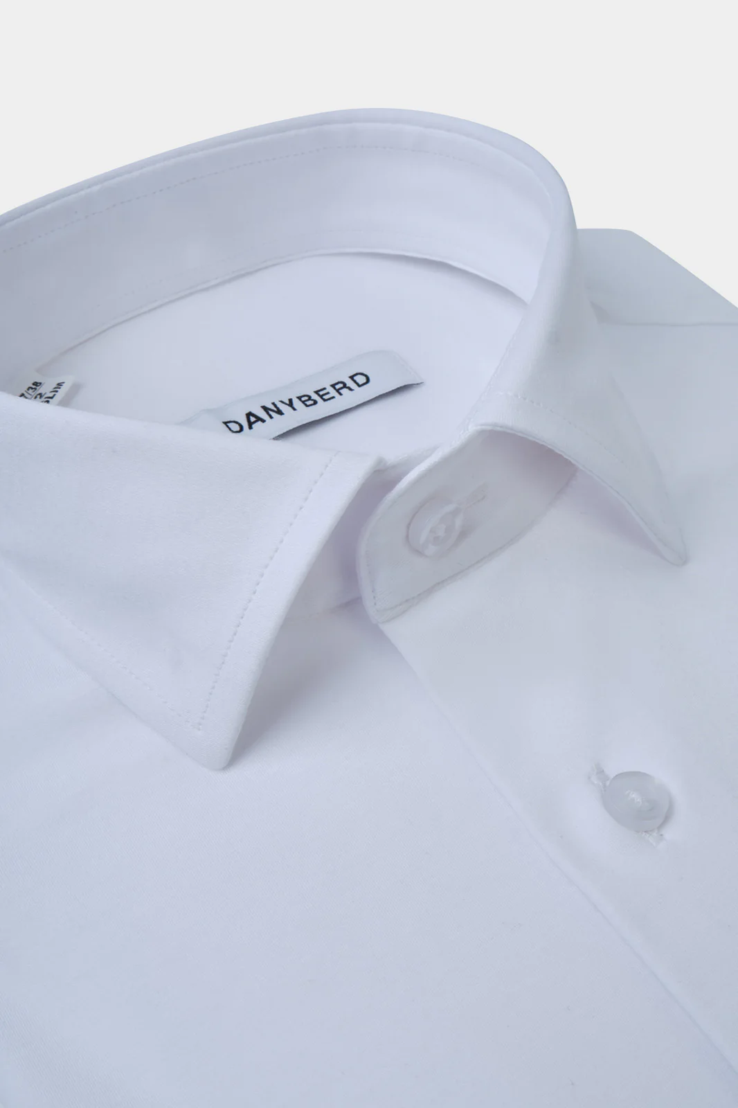 Chemise col français en jersey de coton - Blanche - Image 2