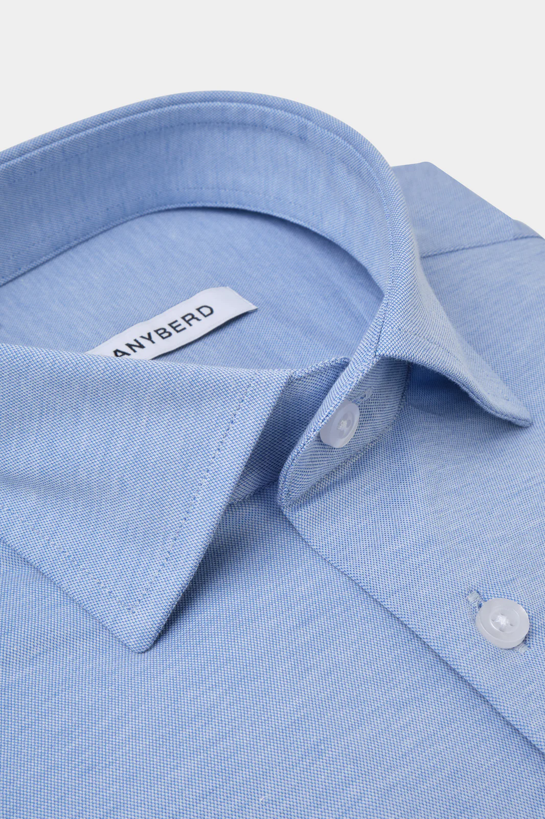 Chemise col français en jersey de coton - Bleu - Image 2