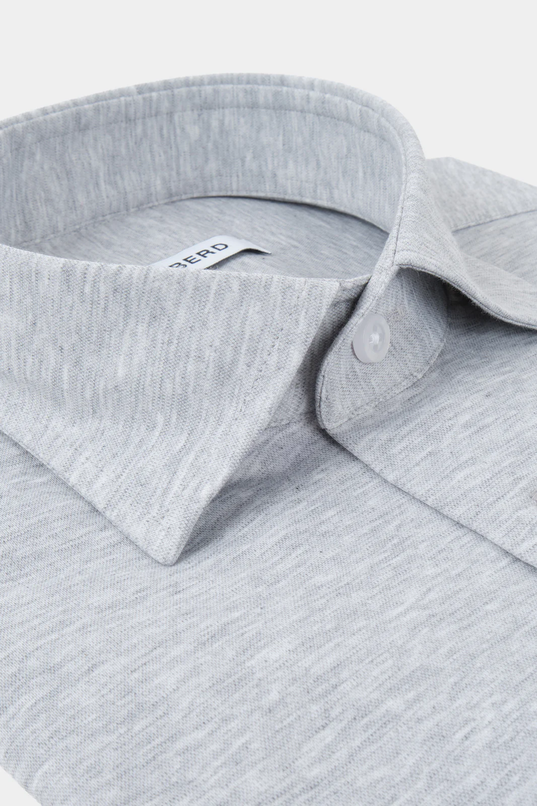 Chemise col français en jersey de coton - Gris clair - Image 2