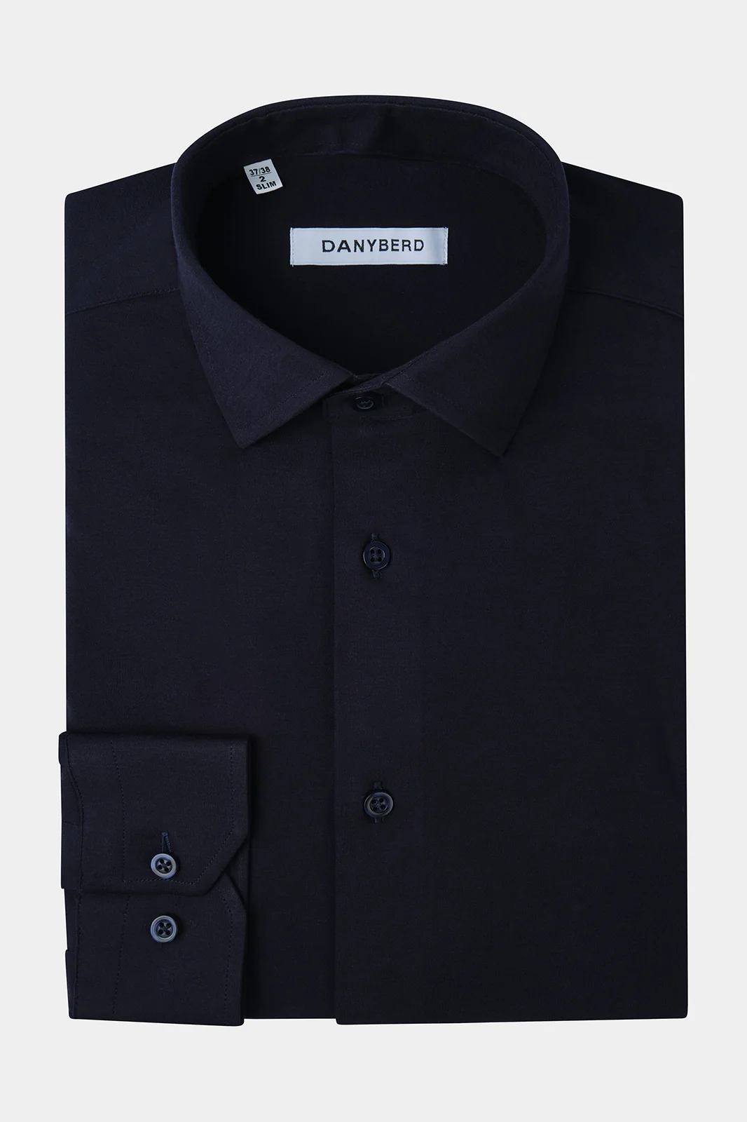 Chemise col français en jersey de coton - Marine