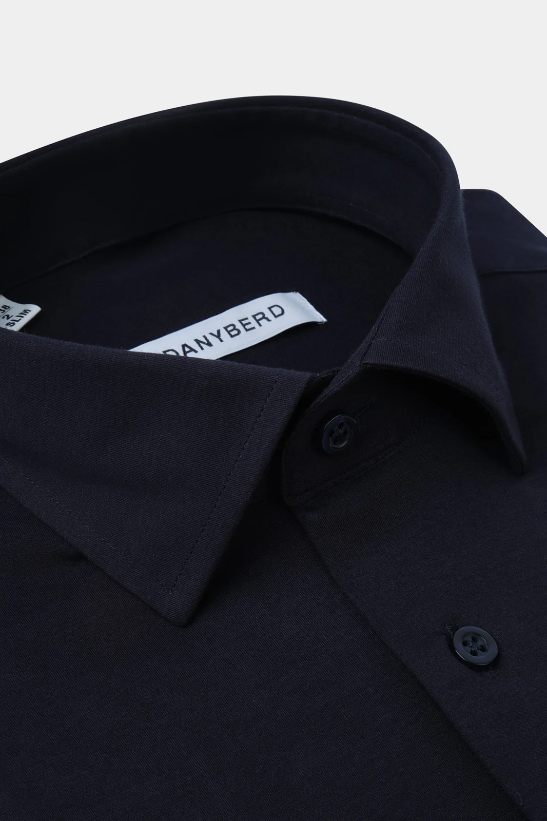 Chemise col français en jersey de coton - Marine - Image 2