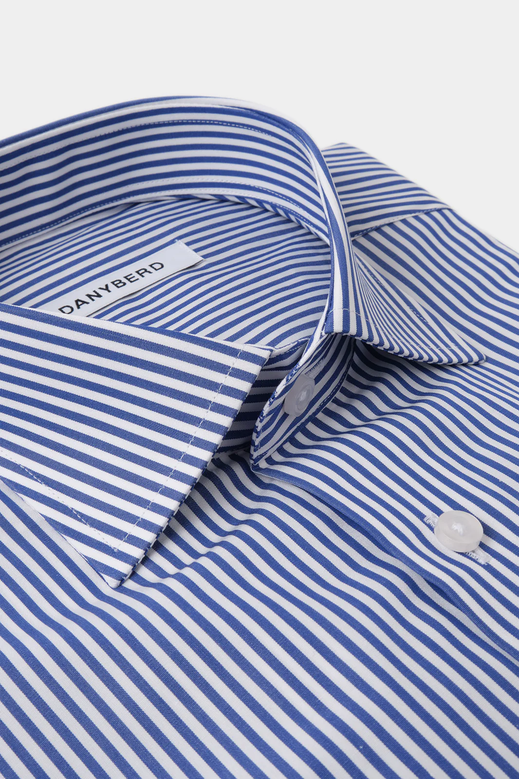 Chemise col français - Marine à rayures blanches - Image 2