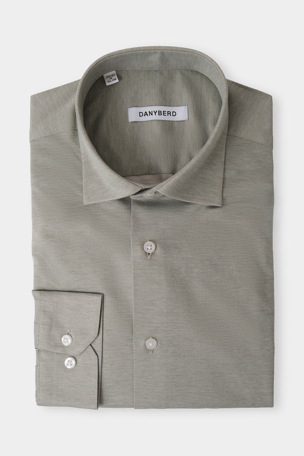 Chemise col français - Vert sauge