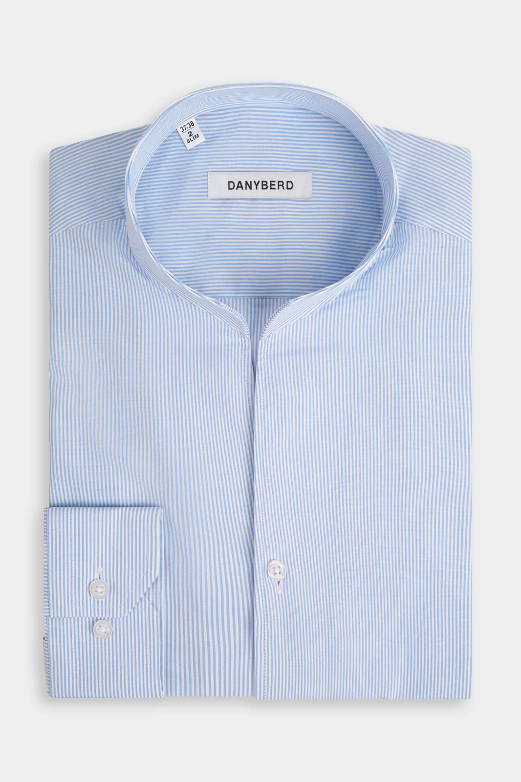 Chemise col indien à rayures fines