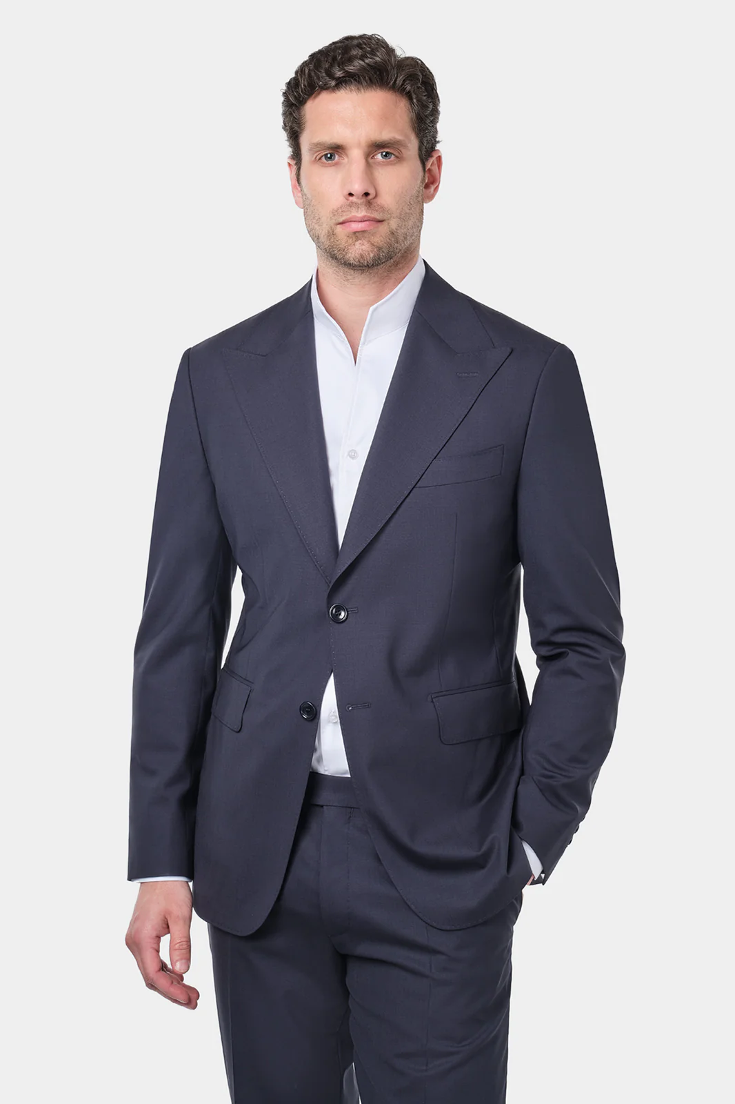 Chemise confort col indien - Blanche - Image 4