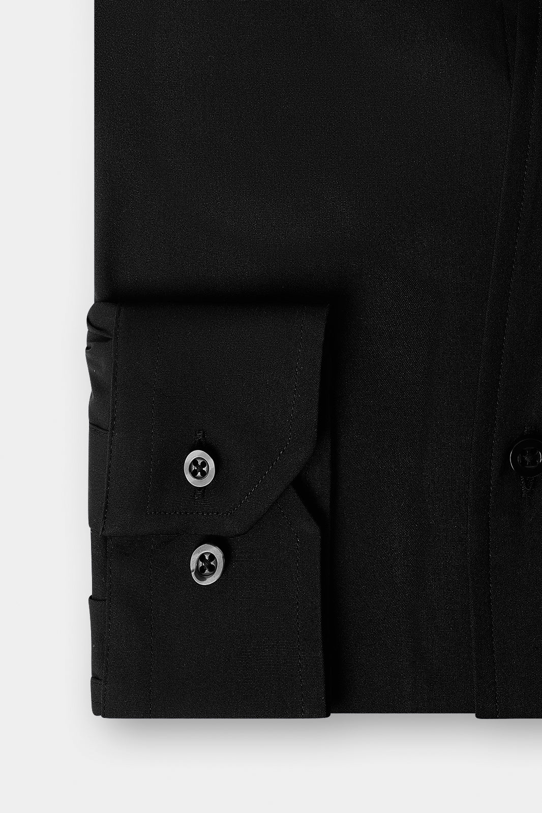 Chemise confort col indien - Noir - Image 3