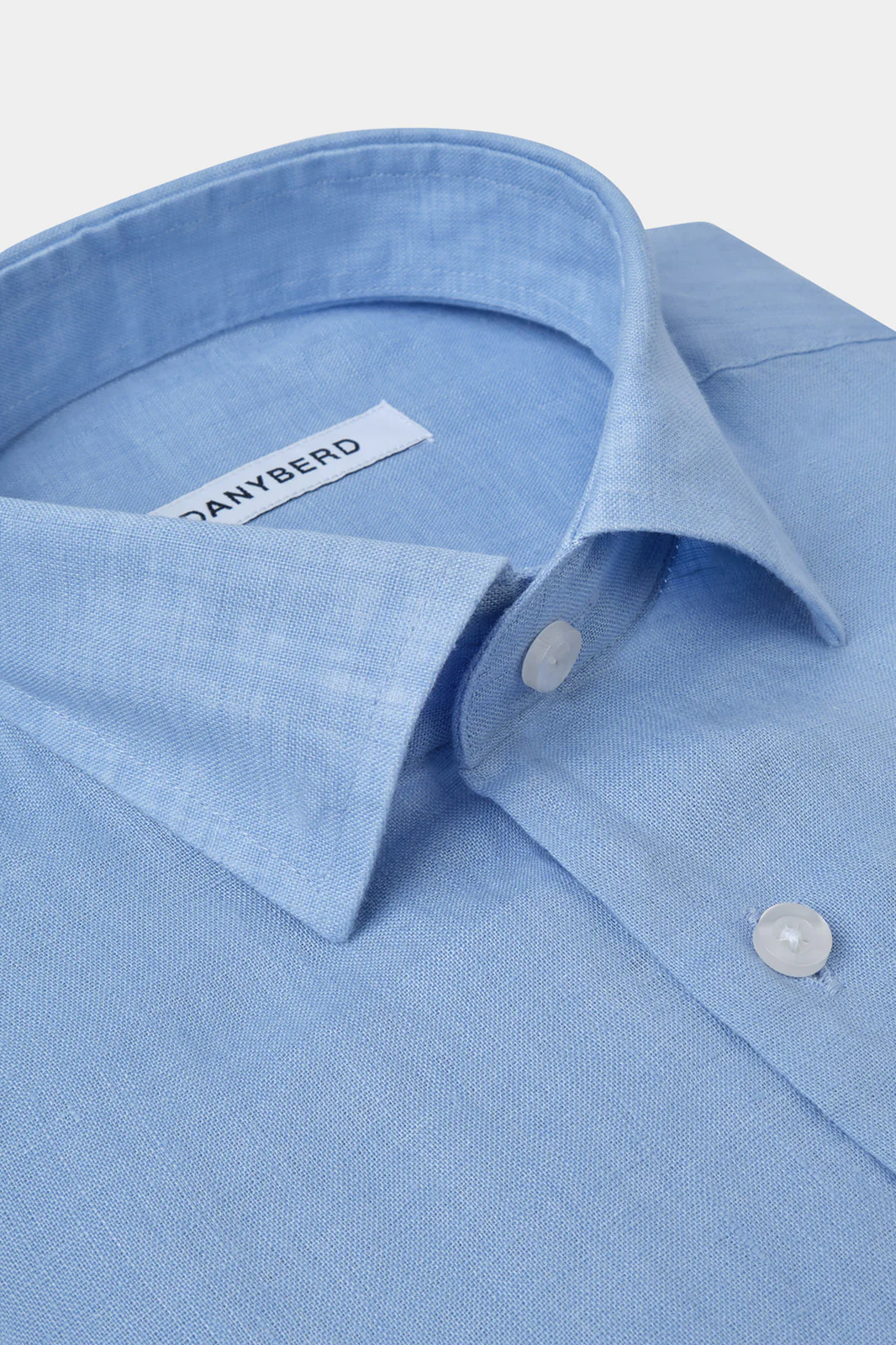 Chemise en lin col français - Bleu ciel - Image 2