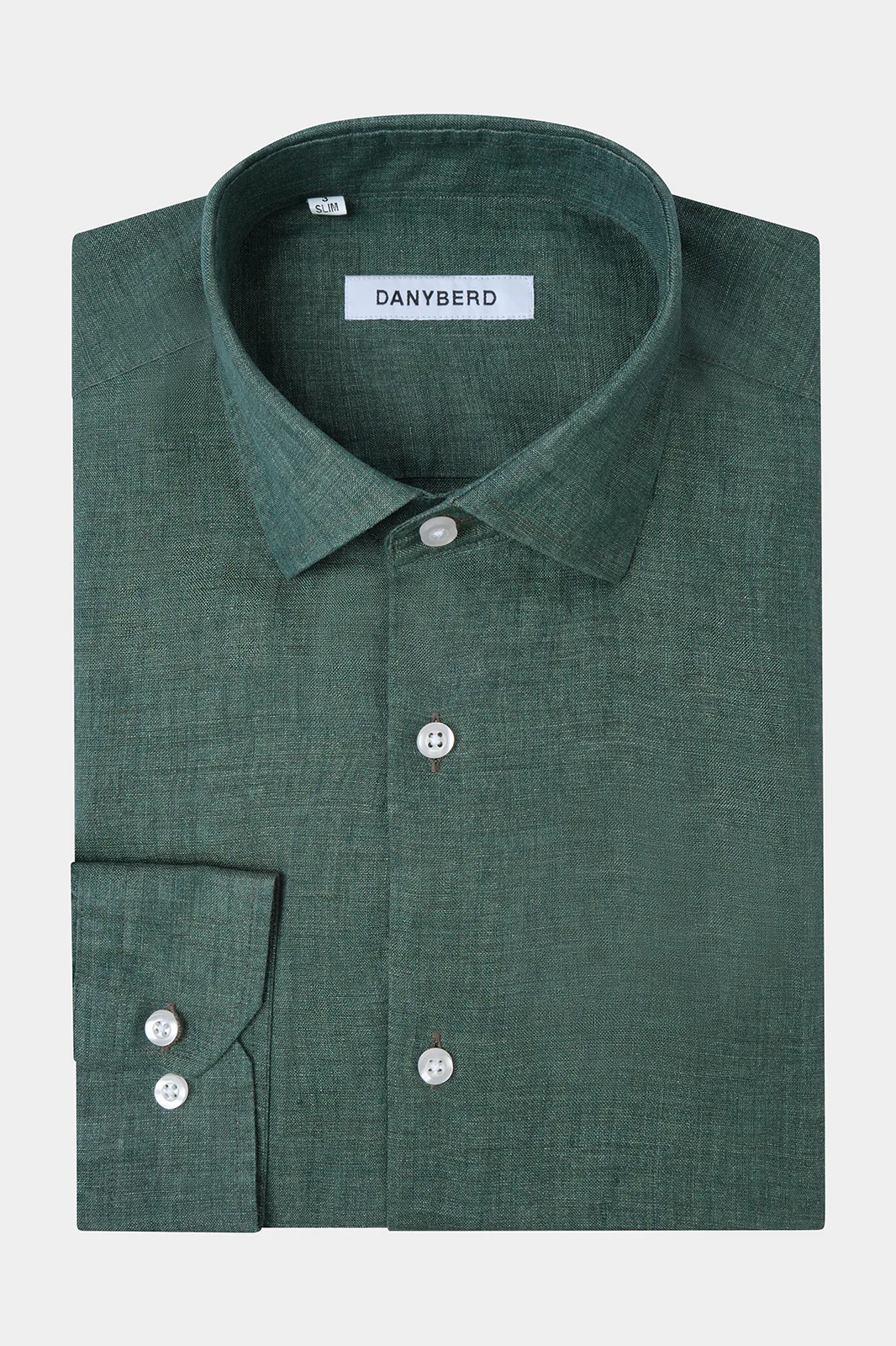 Chemise en lin col français - Kaki