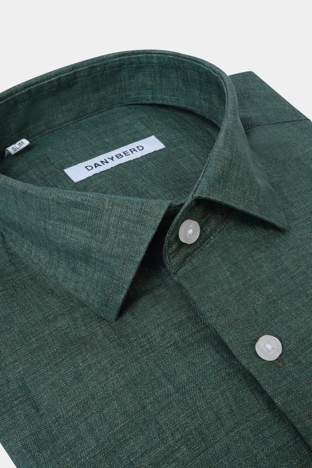Chemise en lin col français - Kaki - Image 2