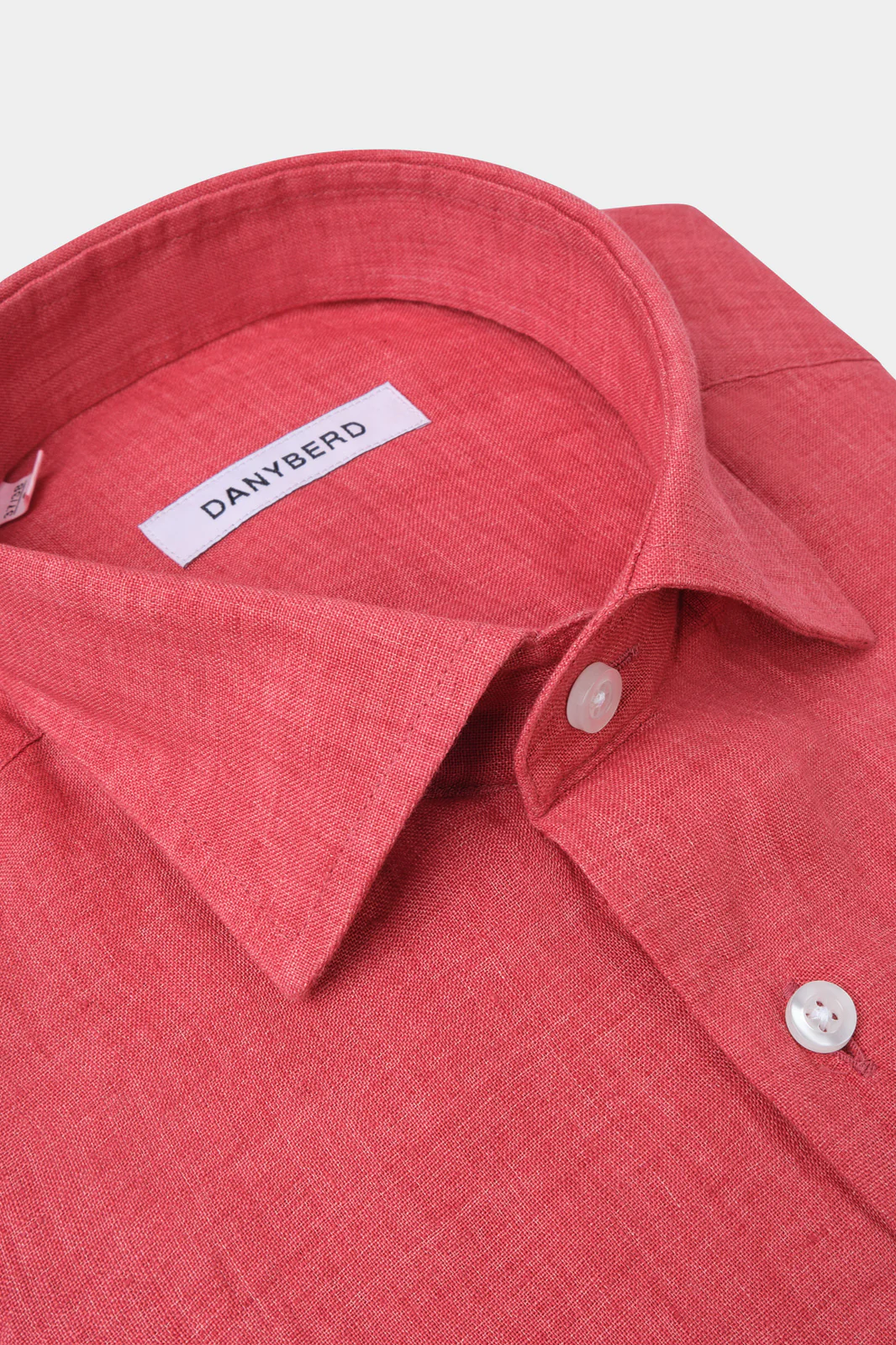 Chemise en lin col français - Rouge rubis - Image 2