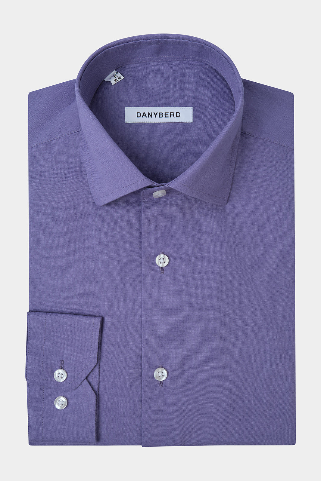 Chemise en lin col français - Violette