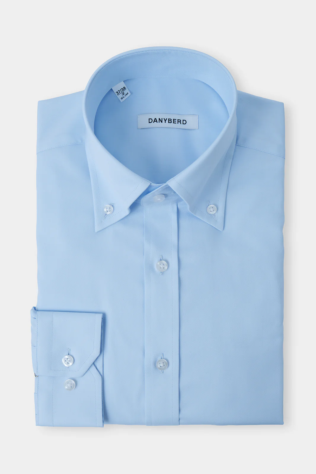 Chemise grand col boutonné - Bleu