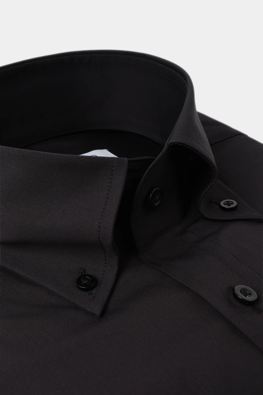 Chemise grand col boutonné - Noir - Image 2