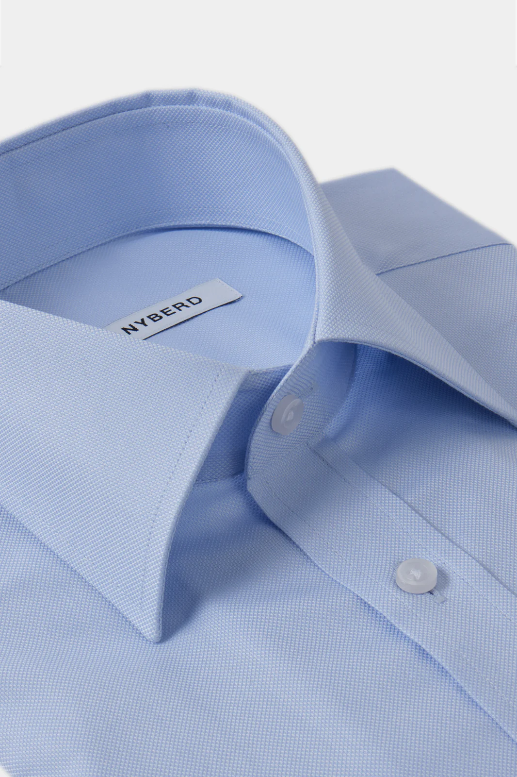 Chemise grand col français texturée - Bleu - Image 2