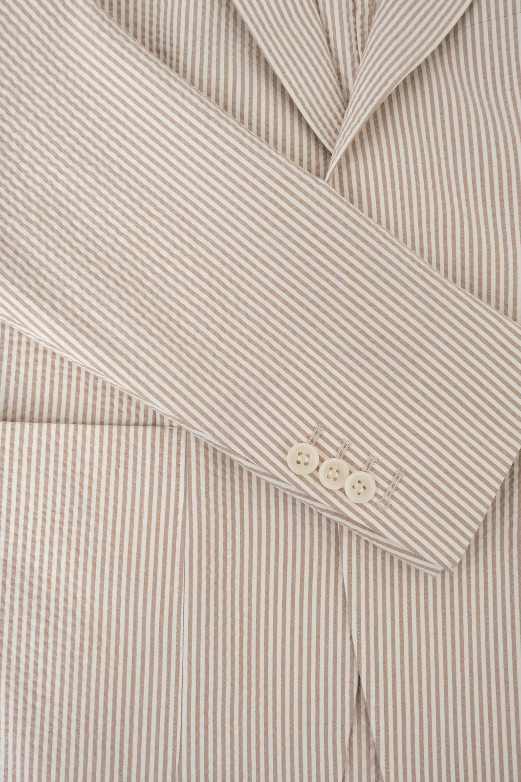 Costume à rayures - Blanc et Beige - Image 4