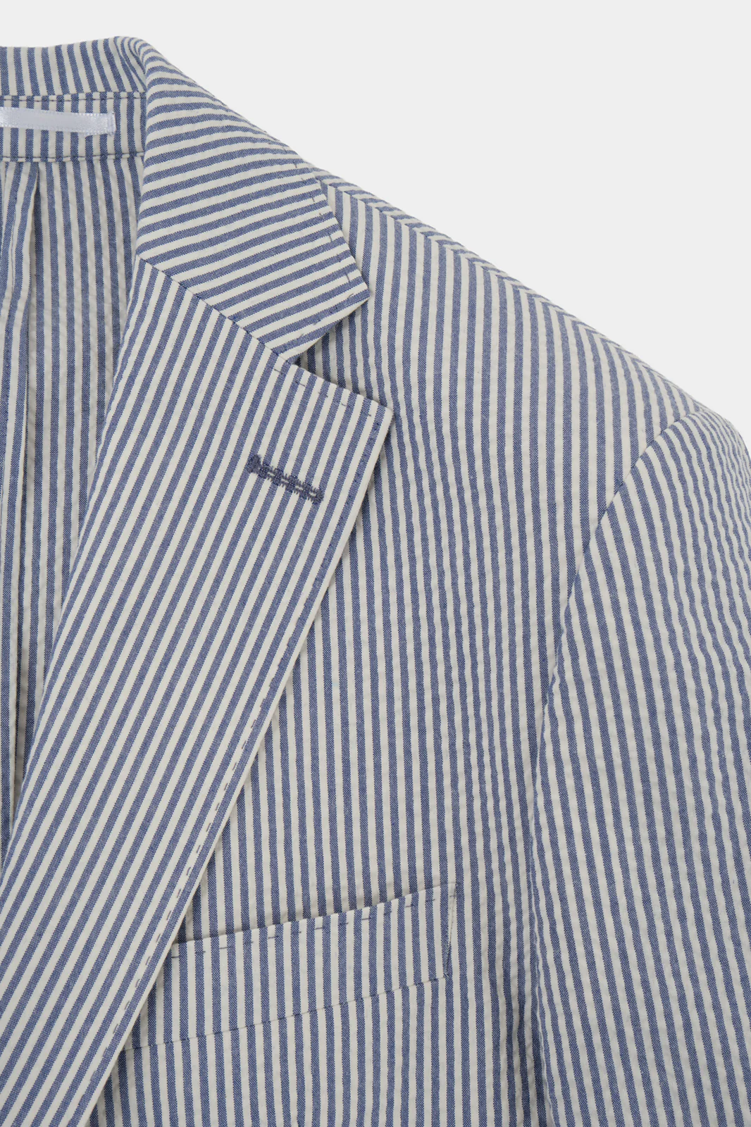 Costume à rayures Seersucker - Blanc et Bleu - Image 3