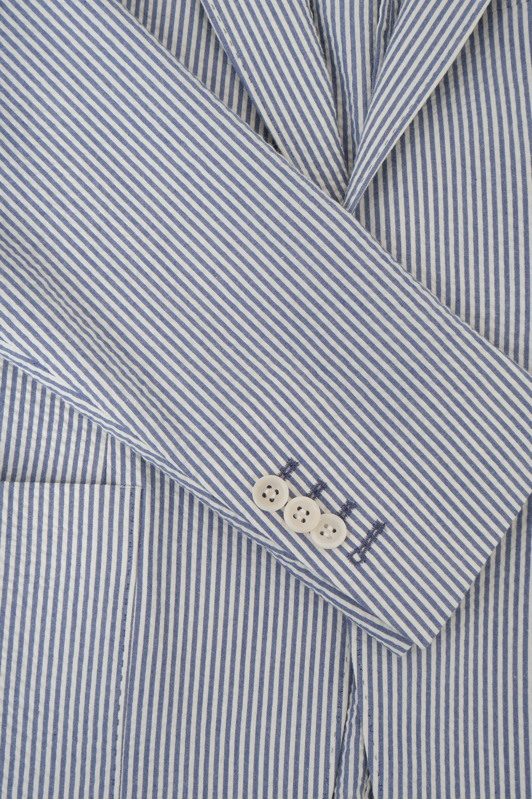 Costume à rayures Seersucker - Blanc et Bleu - Image 4
