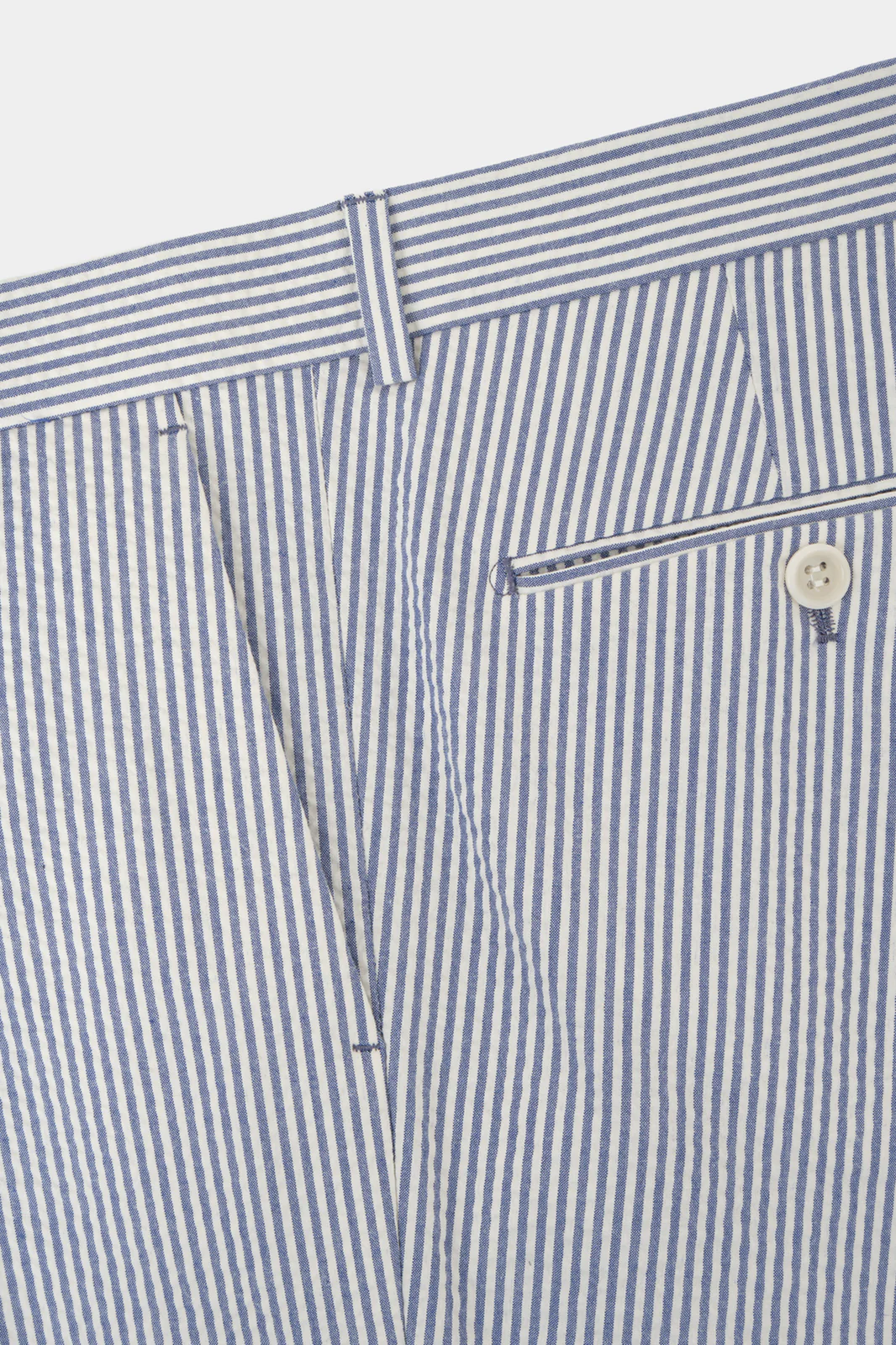 Costume à rayures Seersucker - Blanc et Bleu - Image 5