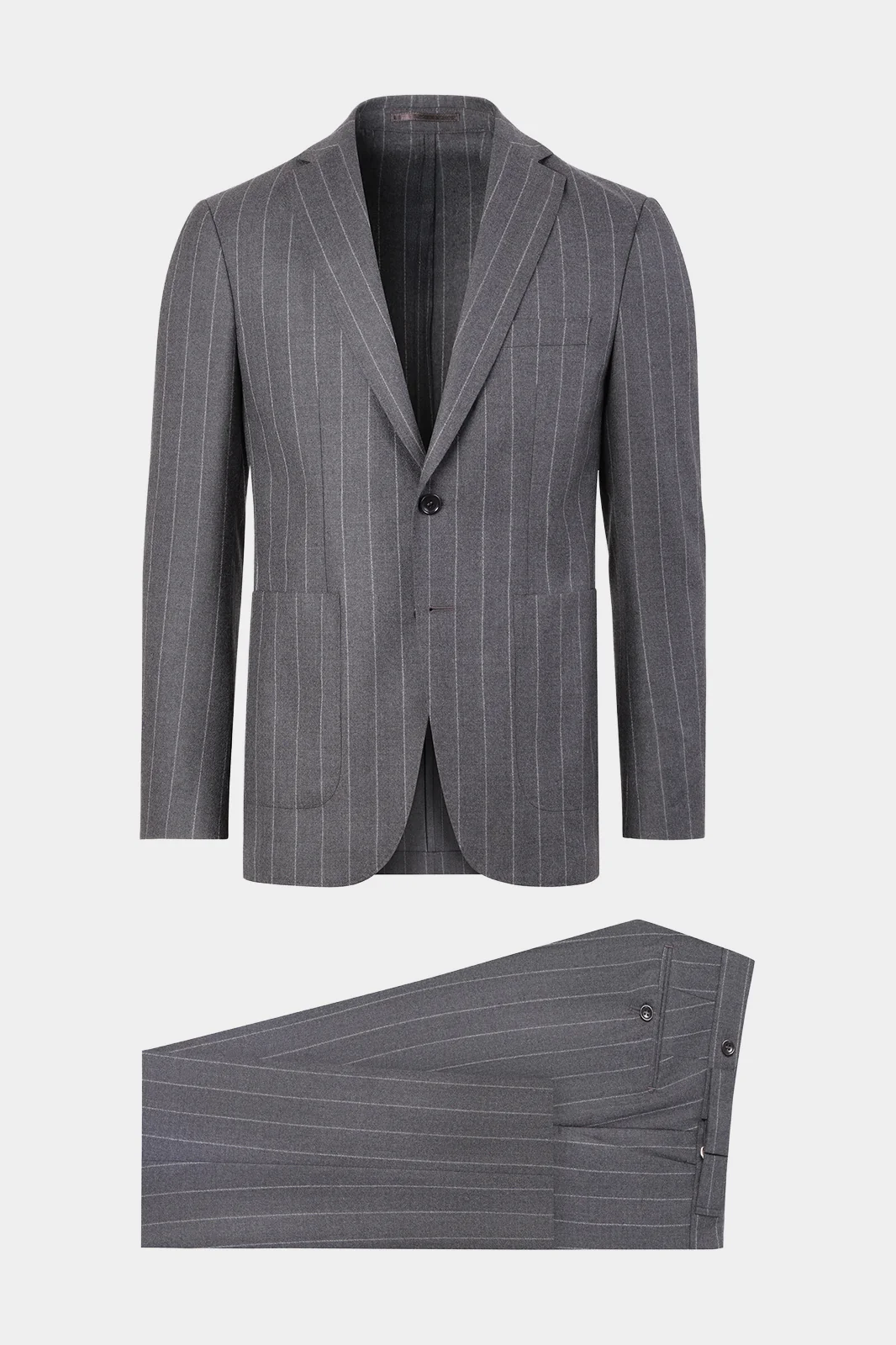 Costume avec pantalon patte de serrage - Gris à rayures blanches