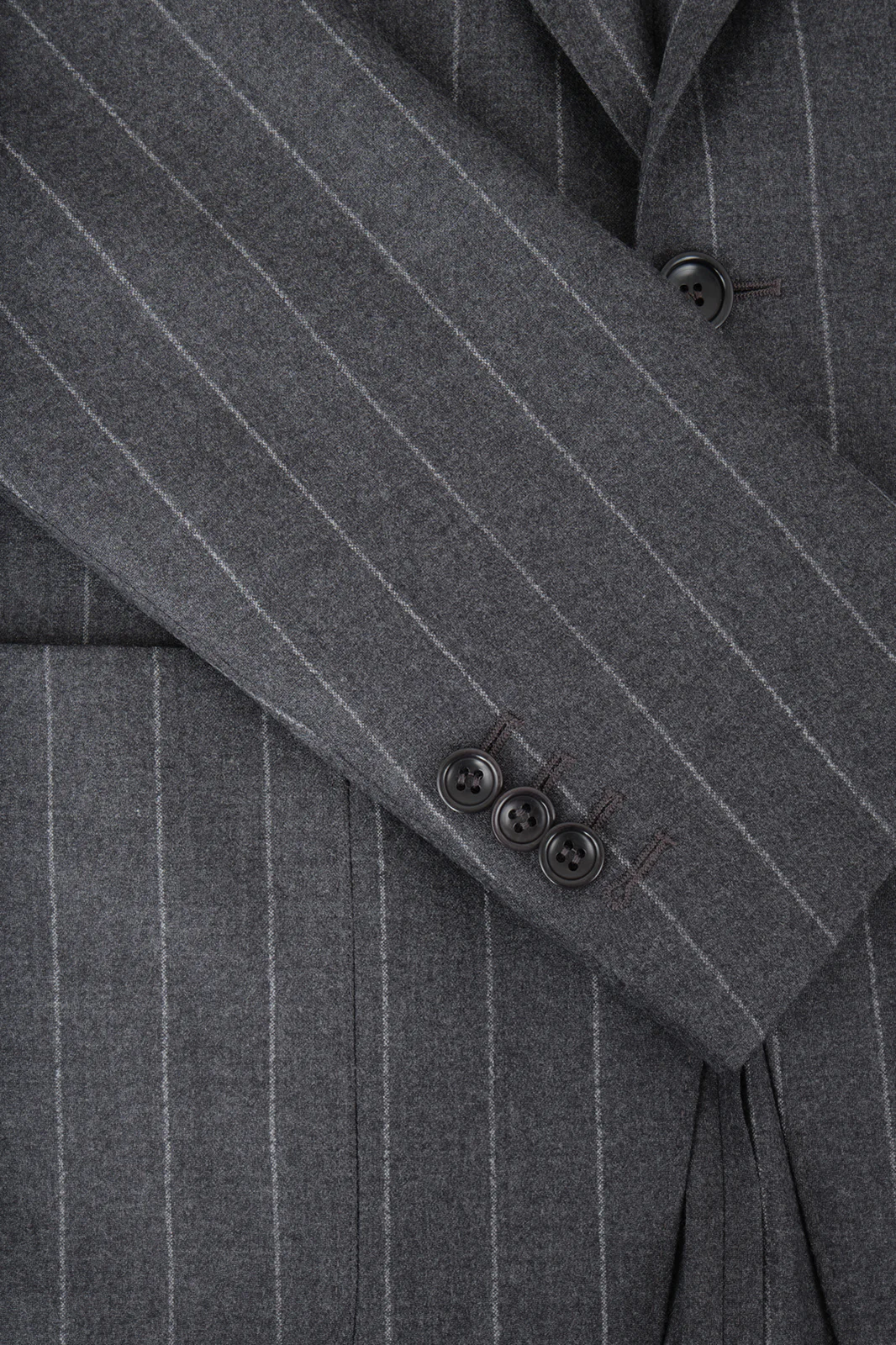 Costume avec pantalon patte de serrage - Gris à rayures blanches - Image 3