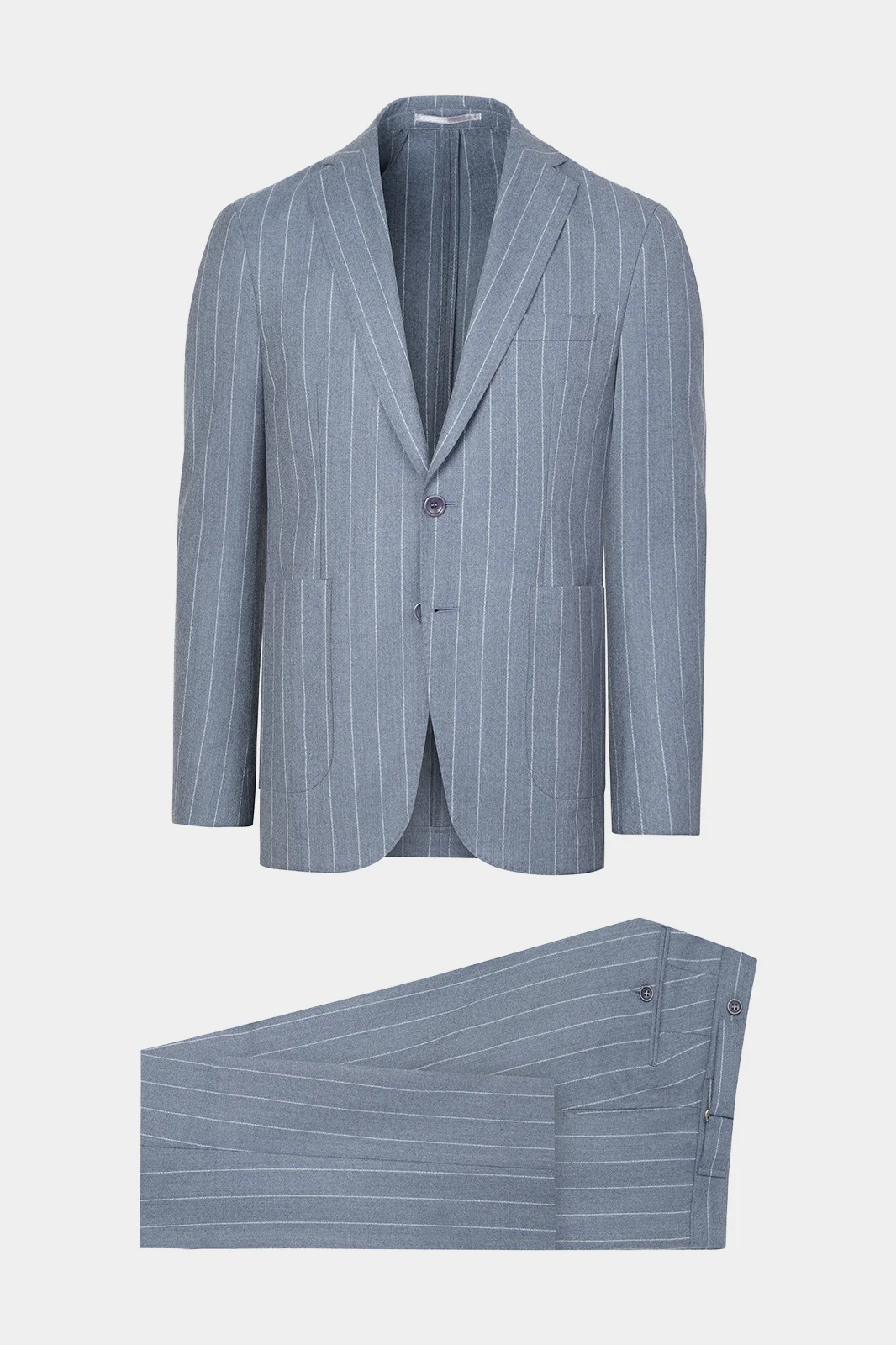 Costume avec pantalon patte de serrage - Gris clair à rayures