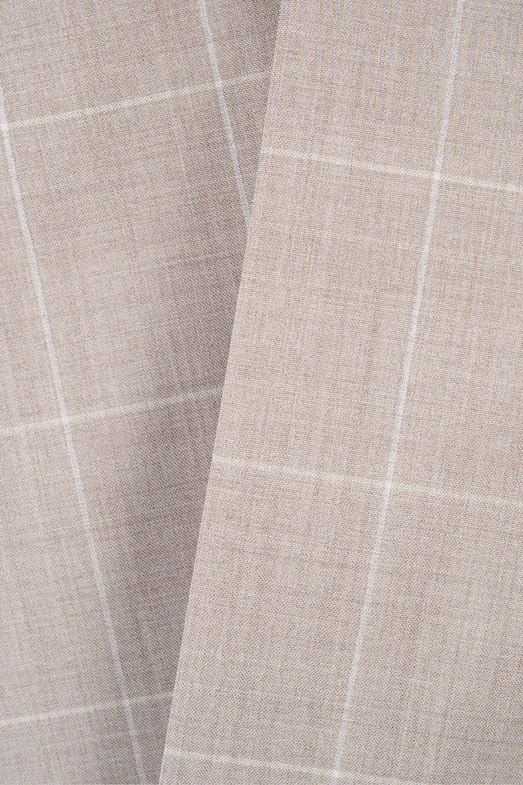 Costume revers fin à carreaux - Beige - Image 5